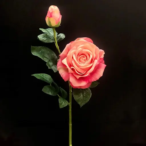 Роза искусственная Deluxe Real Touch на стебле 65 см латекс розовая - фото 9