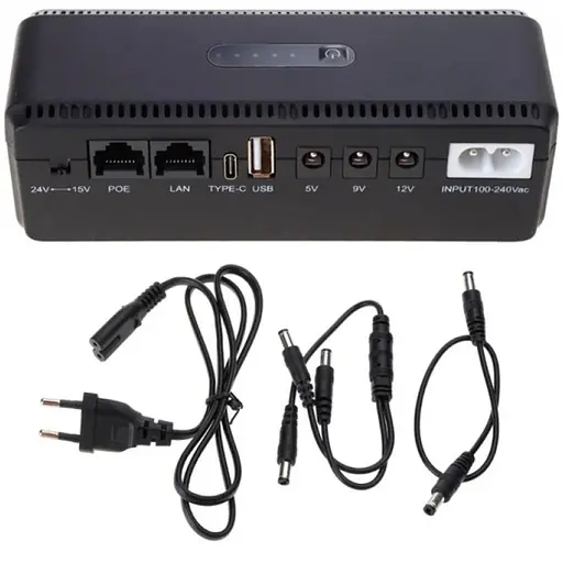 ИБП UPS для роутера, терминала DC1018P 12V/ 9V/ 5V 10400 mAh 18W черный (Дизайн 3, компактный) - фото 2