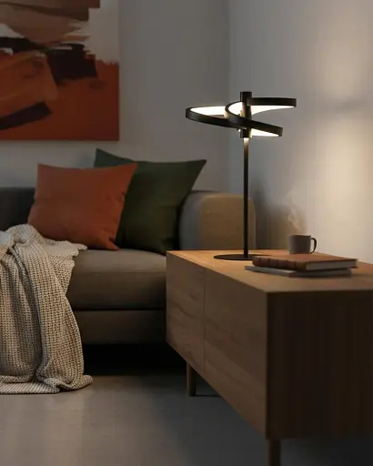 Настільна лампа Goldlux 335999 Ribbon LED 1x12W 4000K 1700Lm IP20 чорна - фото 3