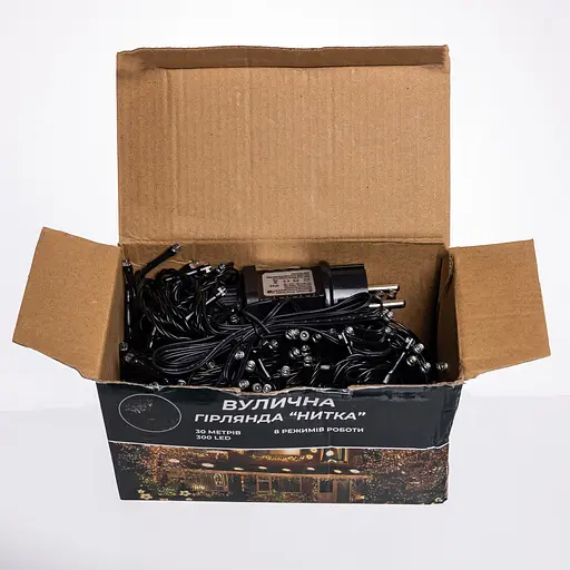 Гірлянда Нитка вулична GarlandoPro 30 м 300 LED чорний дріт Білий CF300L30MBW - фото 5