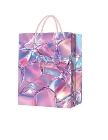 Пакет подарочный C 75666 вертикальный 31,5*12,5*40 см, ручка-шнурок (6900067756664) Розовый - фото 1