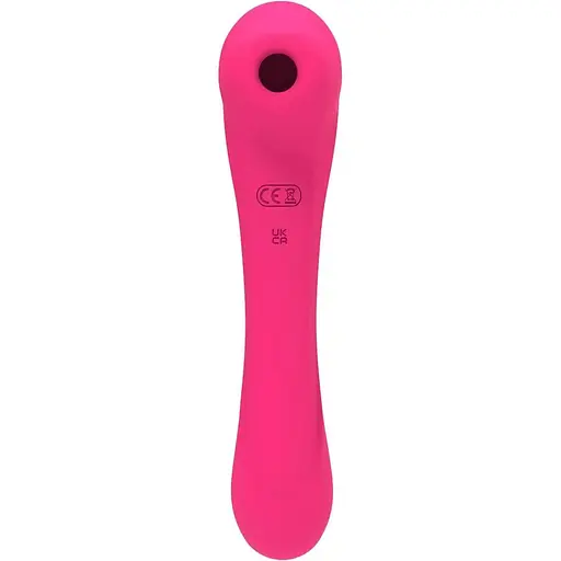 Вібратор та вакуумний кліторальний стимулятор 2 в 1 Alive Quiver Magenta Pink - фото 2