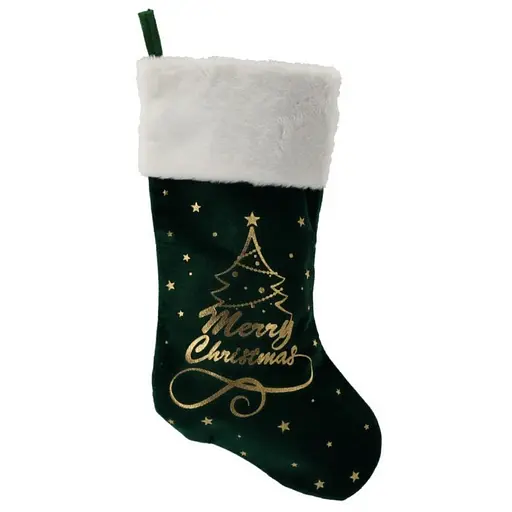 Носок новогодний декоративный Chomik 5900779900202_1, 50 см, зеленый - фото 1