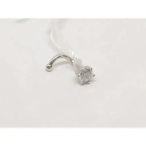 Золотая серьга-пирсинг Favoritum в нос с фианитом. 311141_Б - фото 2