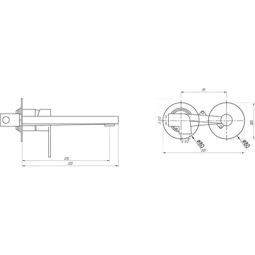 Змішувач для умивальника TOPAZ BARTS TB-07235-H36 вбудований у стіну керамічний картридж D35 для ванної кімнати - фото 6