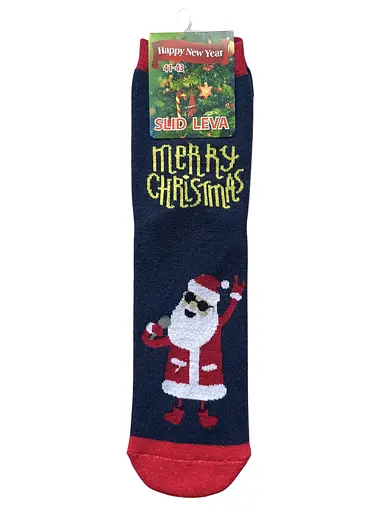 Чоловічі Новорічні шкарпетки "Санта в караоке" 123020 - фото 1