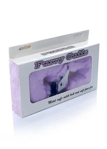 Наручники з хутром Fetish Boss Series Furry Cuffs фіолетові - фото 6