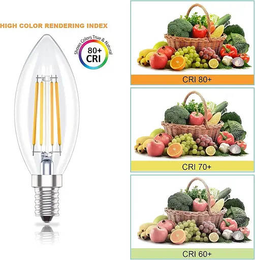 Світлодіодна лампочка Huoqilin E14, у формі свічки, з регулюванням яскравості, 4 Вт (замінює 40 Вт), прозора, тепле біле світло 27 - фото 5