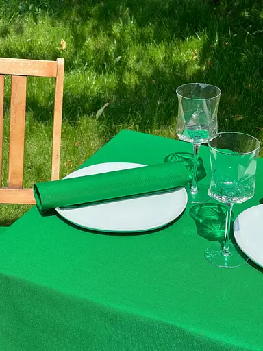 Водовідштовхувальна скатертина Зелений однотон 100х100 см (+ 4 серветки 30х40) - фото 7