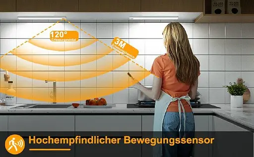 Світлодіодний світильник OUILA 43,5 см з можливістю затемнення, 108 світлодіодів, детектор руху, 2500 мАг USB 2 шт.