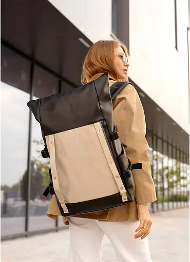 Жіночий рюкзак Sambag RollTop Hacking чорно-сірий 41 x 30 x 16 см (24460130) - фото 9