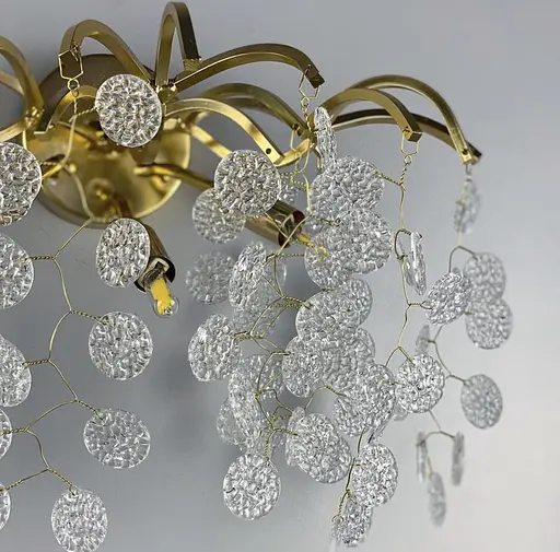 Бра в золотистому корпусі у вигляді гілочок з пелюстками Line F WB 8009-4 GD - фото 2