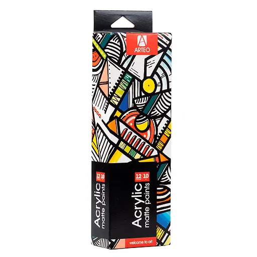 Набір акрилових фарб Arteo Geometric матовий 12x10 мл