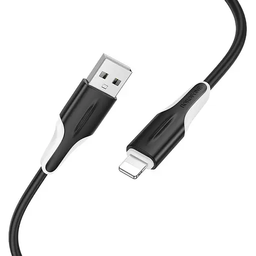 Дата кабель Borofone BX119 New USB to Lightning 2.4A (1m) Black - фото 3