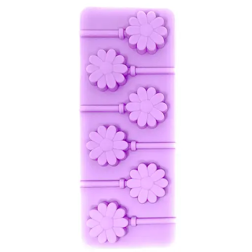 Силіконова форма для льодяників і цукерок на паличці "Квітка", Kitchen Master Бузковий 87401 - фото 6