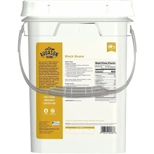 Сублімована чорна квасоля Augason Farms з великим терміном придатності до 30 років 236 порцій - фото 2