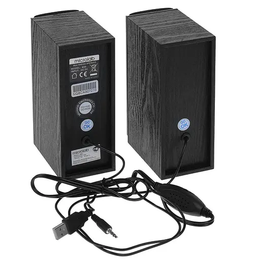 Акустическая система Microlab 2.0 B-56, 3Вт., USB живлення, чорне дерево (B56 BLACK WOODEN) - фото 3