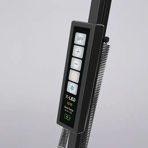 Настільна світлодіодна LED лампа із сенсорним керуванням X-LED 10Вт Чорна з функцією роботи від Power Bank - фото 7