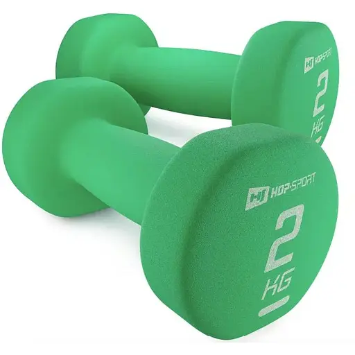 Гантелі для фітнесу Hop-Sport неопренові круглі HS-V020DR 2x2кг зелений - фото 2