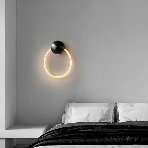 Настенный светильник с гибким неоном на черной основе Line F Арт. WM25/850 L - фото 1