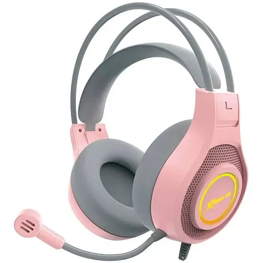 Игровая гарнитура Xtrike Me GH-515 USB+3.5 мм 7 режимов RGB кабель 2 м розовая