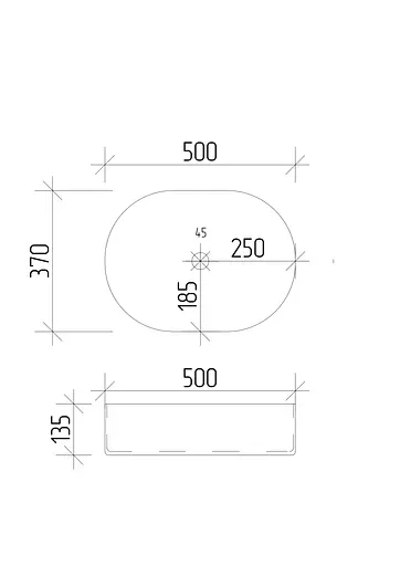 Умивальник VBI Verona 50 white накладний VBI-011300, Білий - фото 6