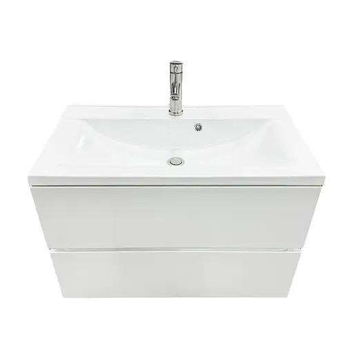 Набір для ванної кімнати Adamant раковина умивальник QUANTO 80 штучний камінь прямокутна з сифоном Click-Clack + змішувач - фото 5