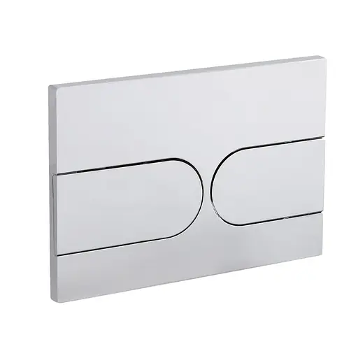 Панель змиву Koer KT-0604-01 240x160x10mm пластикова, кнопка закруглена KR5323, Хром - фото 1