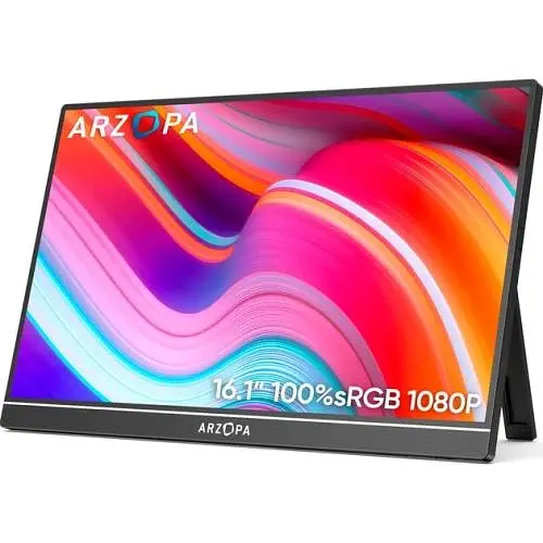 Монітор 16.1" Arzopa G1 Game (Z1FC), Black, WLED, IPS, 1920x1080, 16:9, 5 мс, 144 Гц, 250 кд/м², 1200:1, 85°/85°, 2xType-C/ mini-HDMI, 2x1W - фото 1