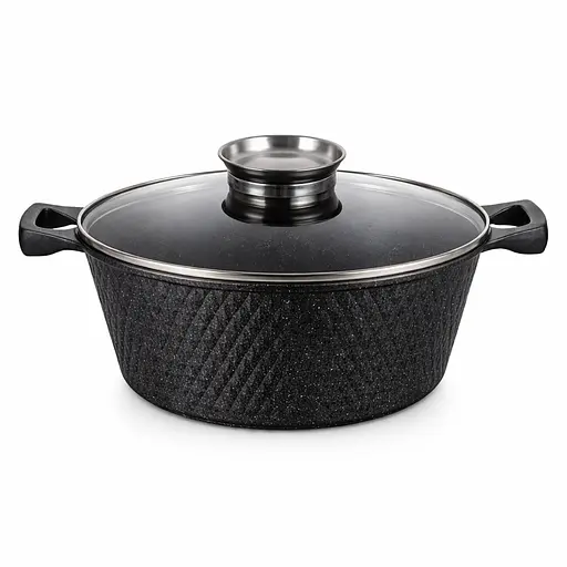 Кастрюля YS8020-G 2.0 л с антипригарным покрытием, стеклянной крышкой и индукционным дном Серая Серый 88187 - фото 1