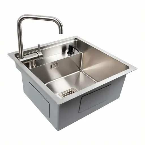 Кухонна мийка прихована нержавійка Platinum TZ 50x50, Нержавіюча сталь - фото 1