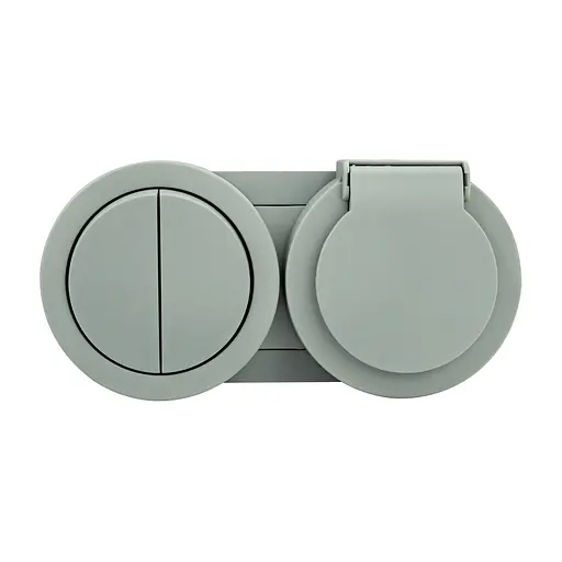 Розетка Ovivo Electric xOne з заземленням та кришкою + вимикач 2-й сірий - фото 3