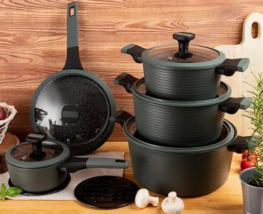 Набір каструль з кришками та сковородою Edenberg EB-5641, 12 предметів - фото 2