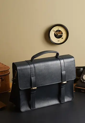 Шкіряна сумка-портфель Porte синій - фото 2