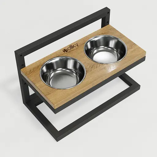 Hollky Flex S — миски на регульованій підставці для маленьких собак (2 × 0.450 л) - фото 3