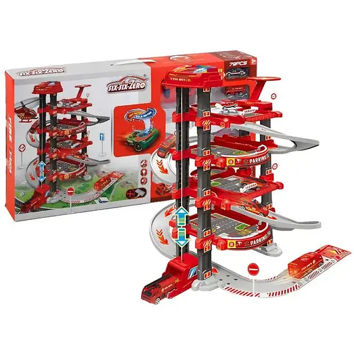 Гараж 660 А-301, 5 поверхів, 2 машинки (1 змінює колір), літак, автоматичний підйомник, світло, звук, аксесуари, в коробці - фото 2