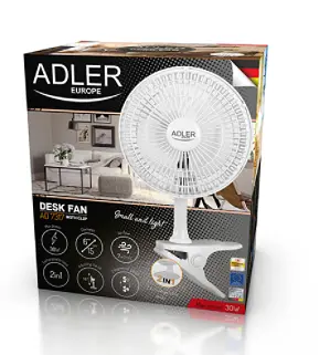 Вентилятор Adler AD 7317 с клипсой + основа 15 см - фото 4