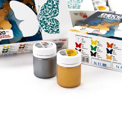 Набір акрилових фарб для декору матові і металіки 12×20 мл Rosa Talent - фото 6