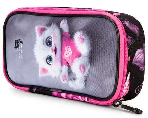 Пенал шкільний для дівчинки з Котиком м'який School Standard (PSS-154) - фото 3