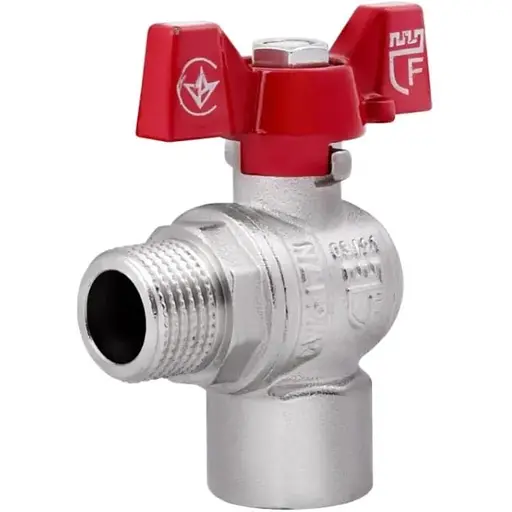 Кран кульовий Thermo Alliance Forte 1/2" ВЗ кутовий, PN40, метелик SF267W15 - фото 1