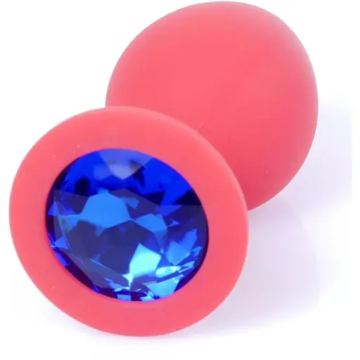 Силіконова анальна пробка Boss Of Toys Boss Series - Jewellery Red Silicon Plug Medium Blue M, BS6400084, Червоний / синий - фото 2