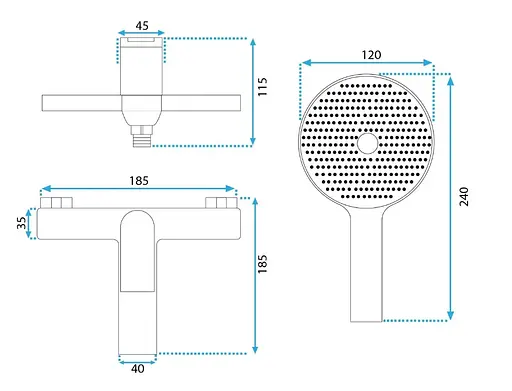 Смеситель для ванны Rea Avalon black настенный с изливом REA-B1128 Черный матовый - фото 5