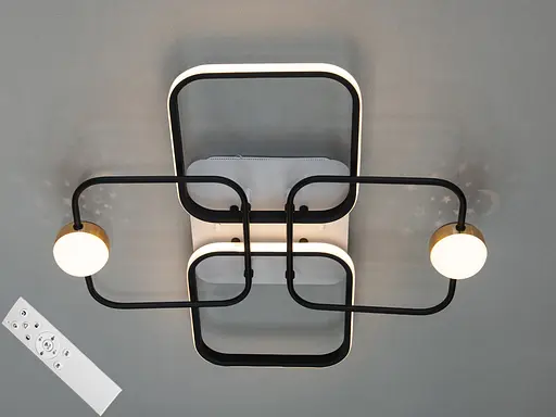 Современная потолочная светодиодная люстра с пультом, 55Вт, белый. - фото 1