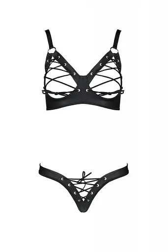 Комплект из экокожи Passion Celine Bikini black 4XL/5XL - фото 3