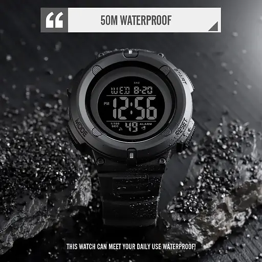 Чоловічий спортивний годинник Skmei 1527 (Чорний) - фото 8