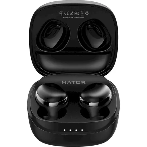 Навушники Hator Hyperpunk Truedots HD, Black, Bluetooth 5.3, вбудований мікрофон, радіус дії до 10 м, час роботи до 4 год - фото 1