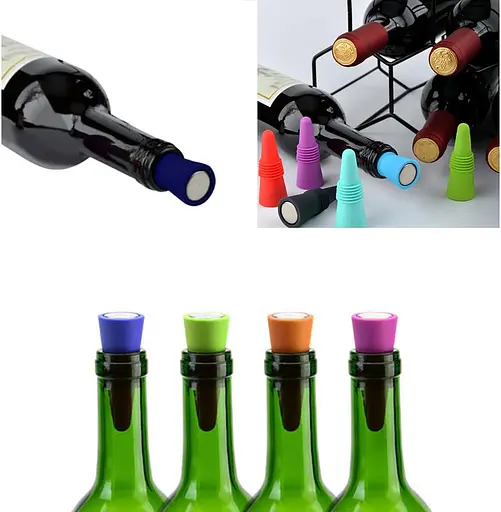 Пробка силіконова для пляшок вина та шампанського затичка багаторазова 6 см (2 шт. у комплекті), Kitchen Master Різні кольори 86912 - фото 7