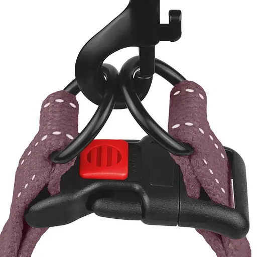 Шлея для собак Barksi Cotton Стандарт Рефлекторна L 58-71х2.5 см черрі - фото 4