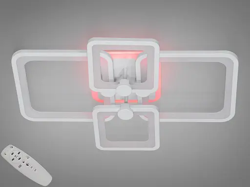 Плоска світлодіодна люстра з пультом, диммером, підсвіткою, 76W - фото 1