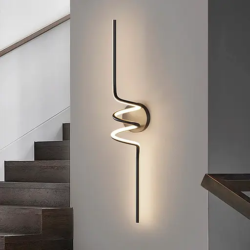 Настінний чорний LED світильник в стилі модерн Line F WM 28/600 - фото 6